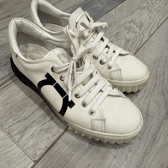 Salvatore Ferragamo Cube leather low-top sneakers size 8 - Picture 13 of 13